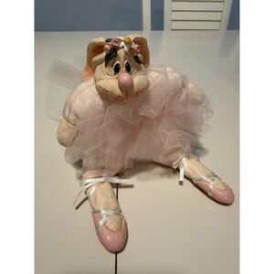 Russ Berrie Kathleen Kelly Critter Factory Ballerina Bunny Plush Pink Polka Dot